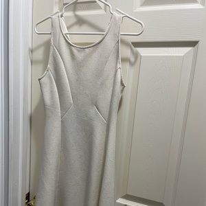 White geometric dress